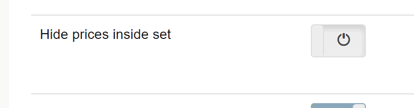 Screenshot: If you want to hide the prices of the individual products in the set