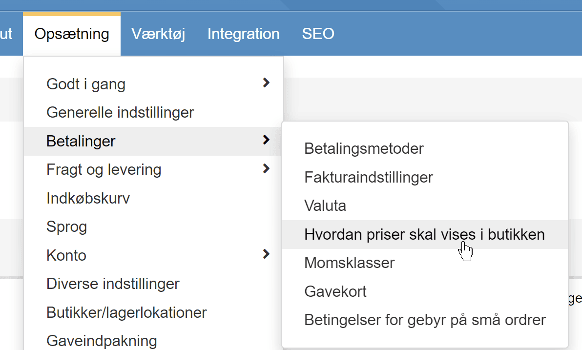 Screenshot: If you want to hide the prices of the individual products in the set
