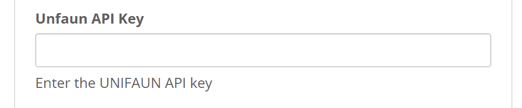 Screenshot: API key for labels and tracking