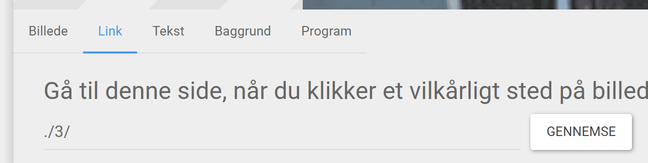 Screenshot: Links when you have several languages