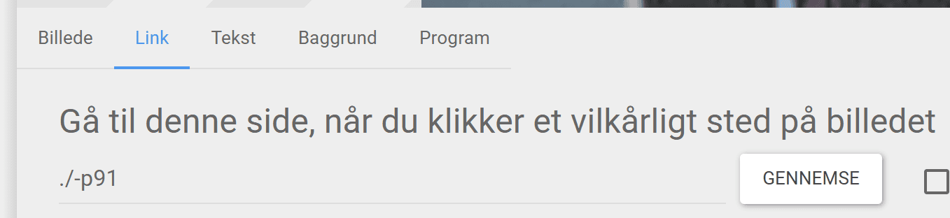 Screenshot: Links when you have several languages