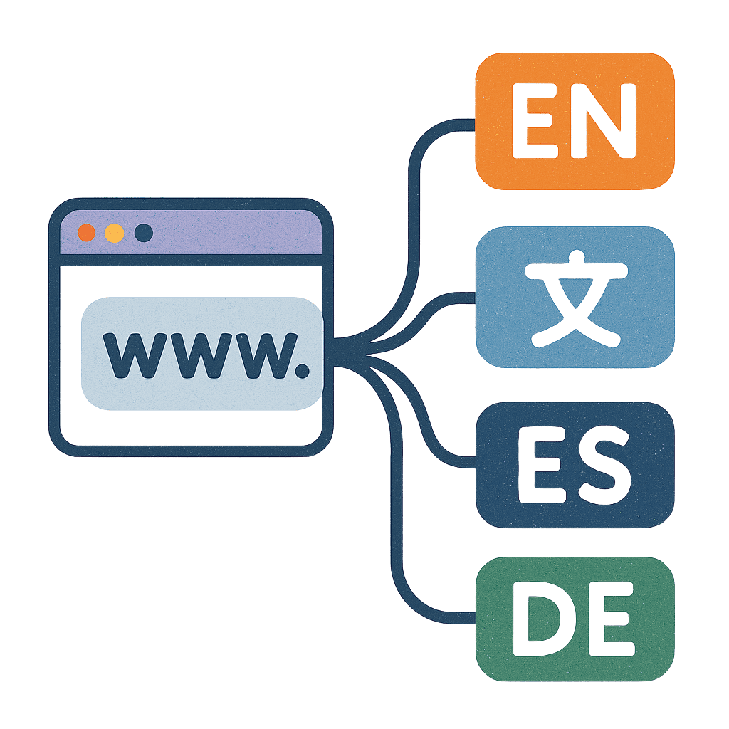 Screenshot: Links when you have several languages