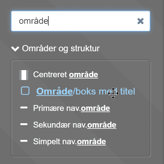 Screenshot: Option 3: insert in an area/box with its own title