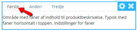Screenshot: Option 2: in a tab together with other options