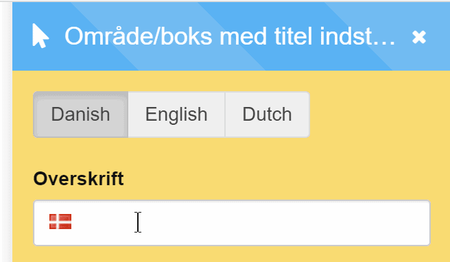 Screenshot: Option 3: insert in an area/box with its own title