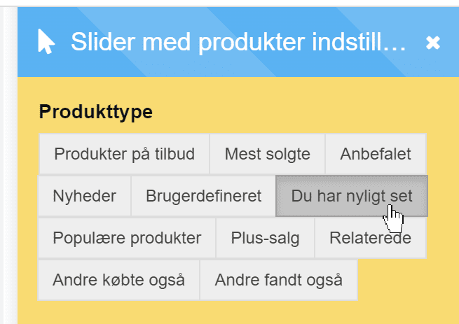 Screenshot: Option 2: in a tab together with other options
