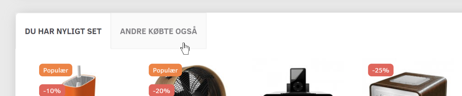 Screenshot: Option 2: in a tab together with other options