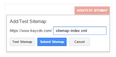 Screenshot: Sitemaps