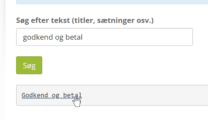 Screenshot: Customise standard texts – in English or other languages