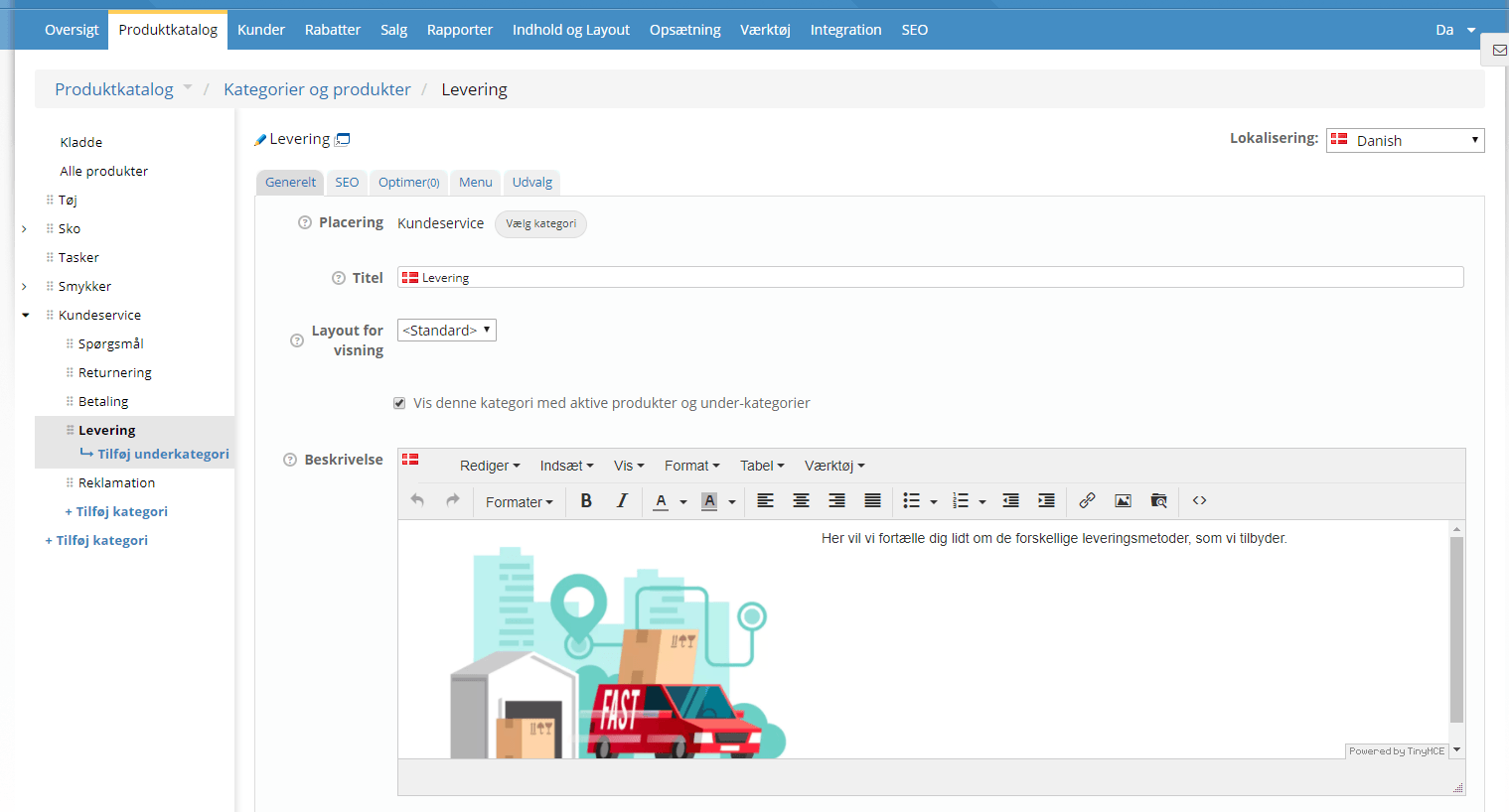 Screenshot: Category as an information page (without products)