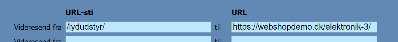 Screenshot: Redirecting pages that have not been deleted in your shop